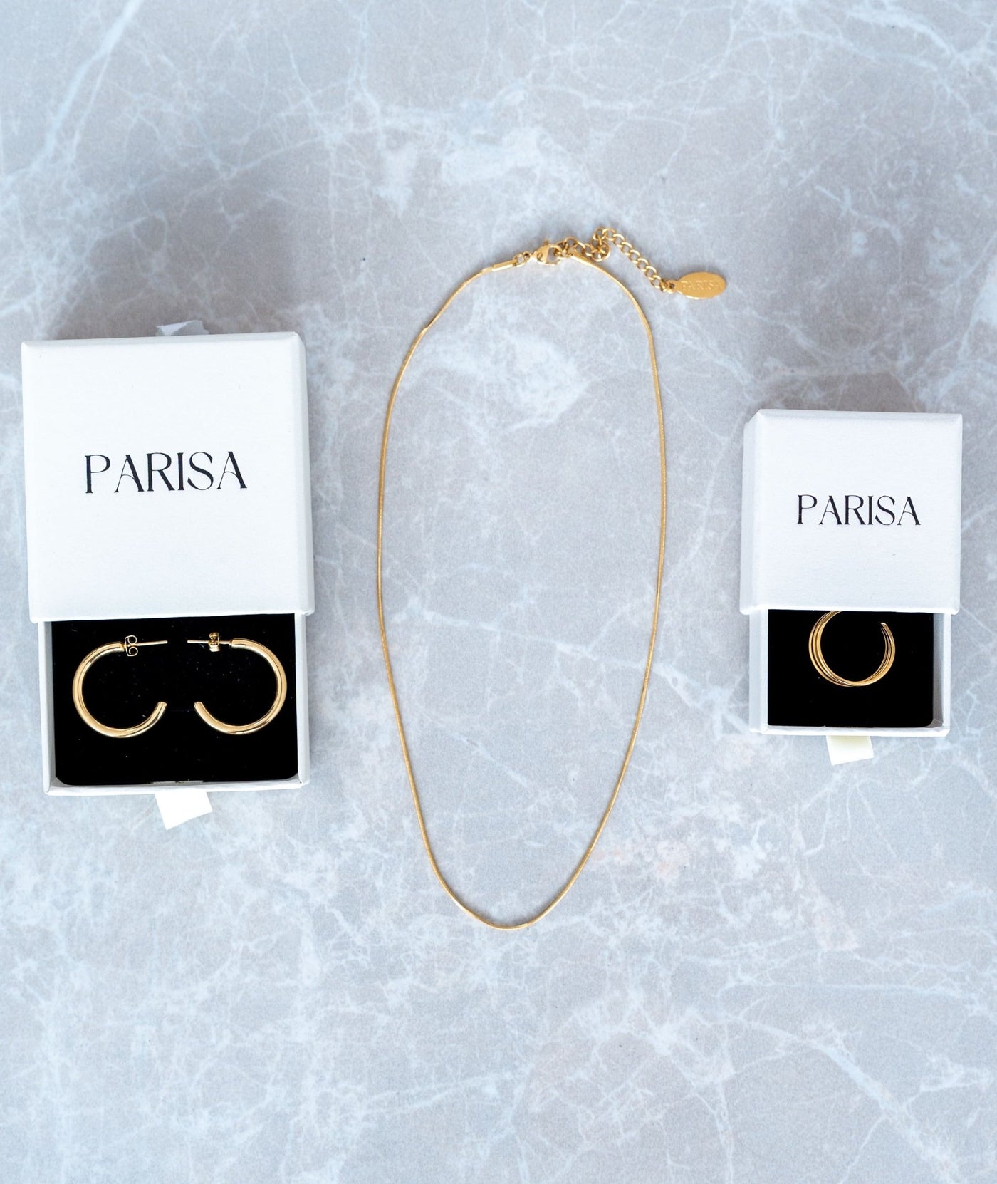 Simple Daily Set - Edler aus Gold - 100% wasserfest, langlebig & stilvoll - Exklusiver Schmuck von Parisa.ch